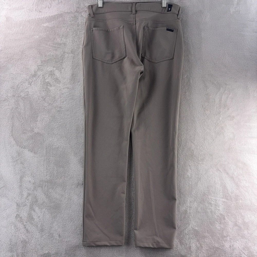 7‎ For All Mankind Slimmy Tapered Pants Mens Size 32x30 Brown Stretch Casual